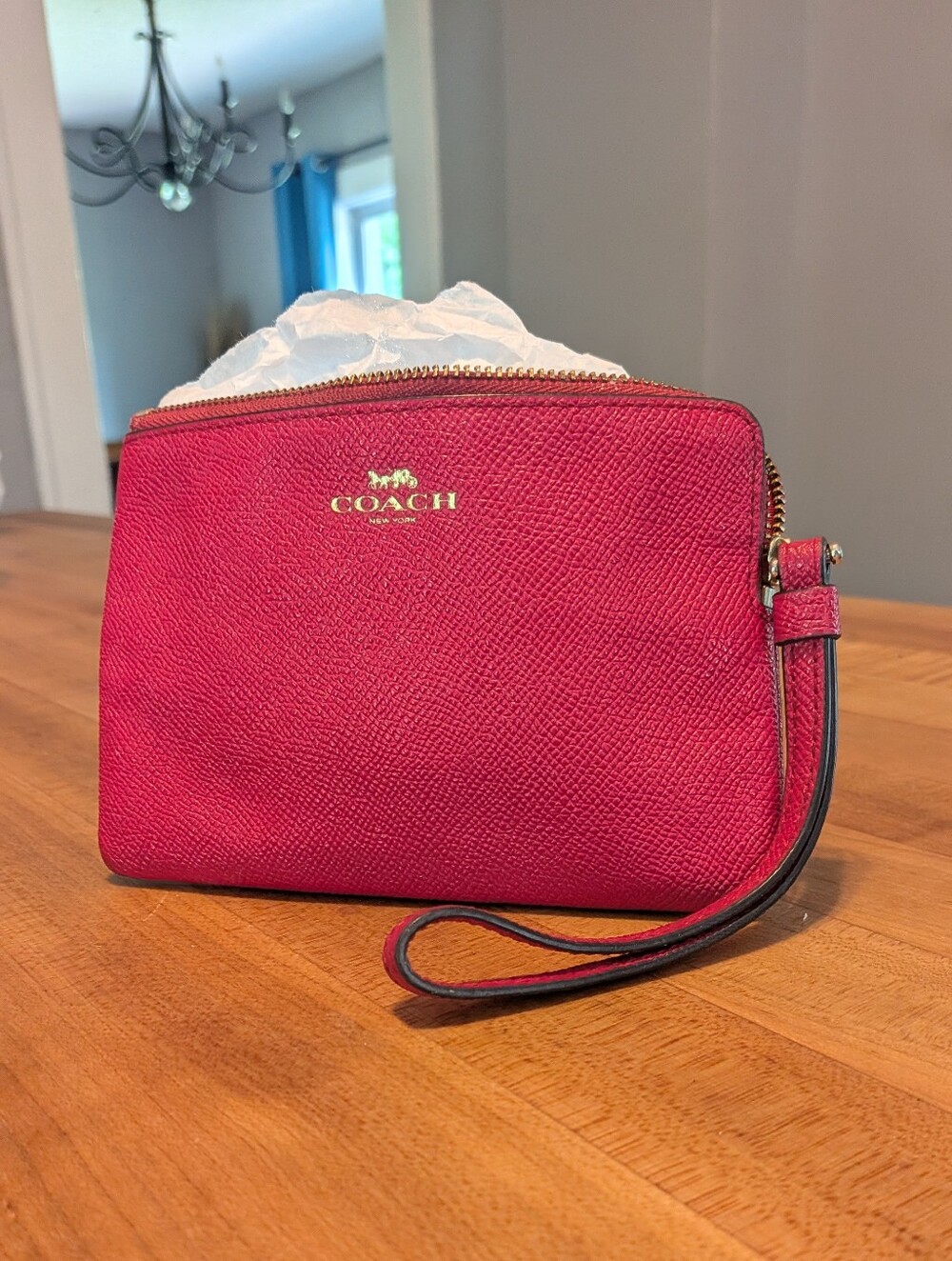 Pink Coach Wristlet – Compact & Stylish